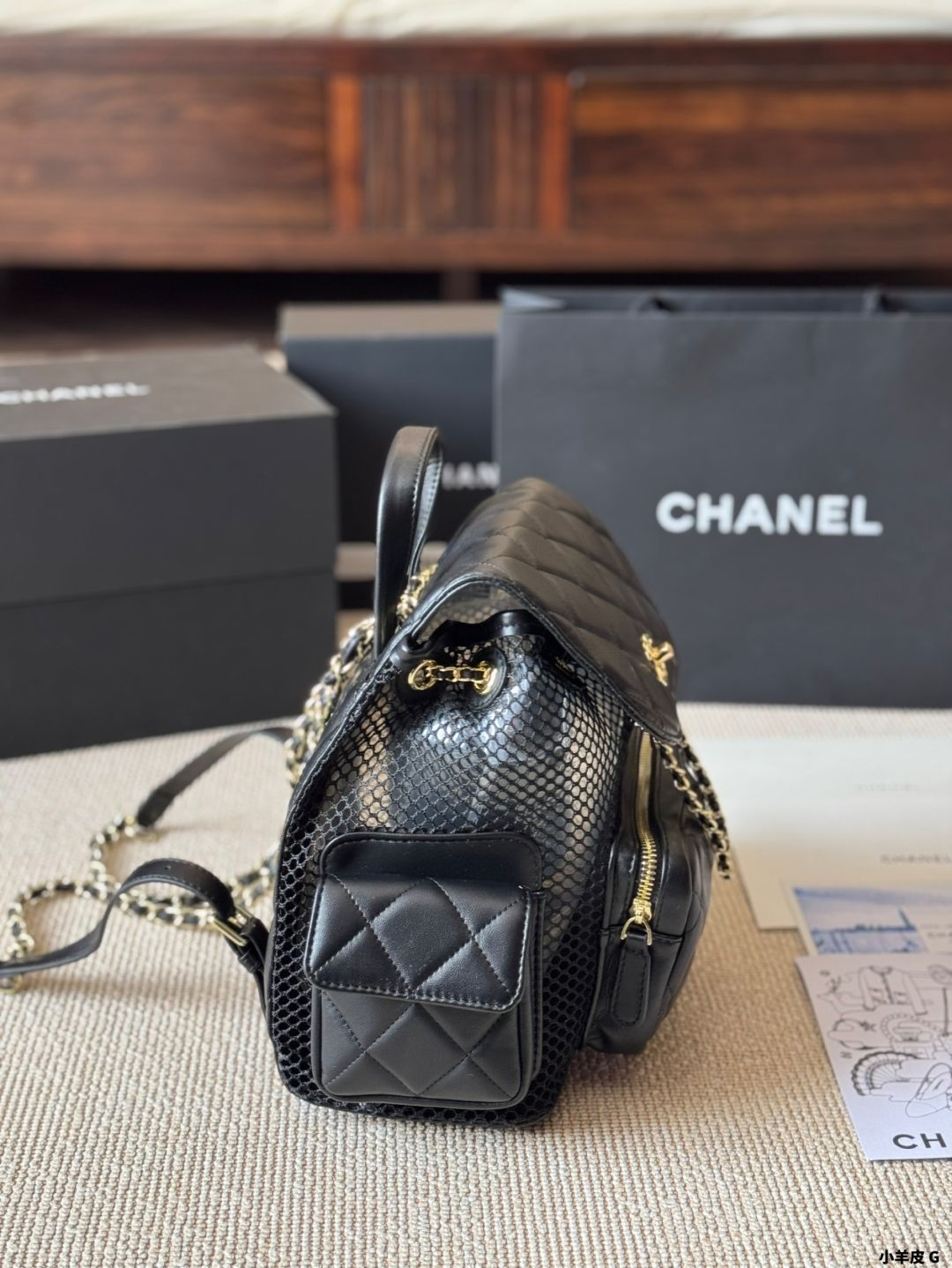 【今日特価】Vintage Chanel 25ss ハンドメイド感 透け編みバックパック-WTO輸入2