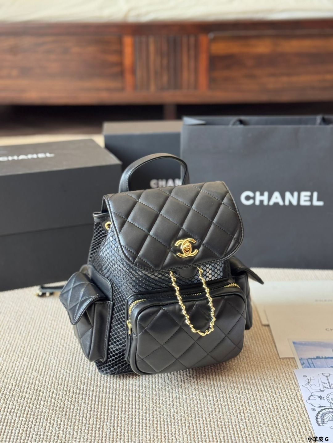【今日特価】Vintage Chanel 25ss ハンドメイド感 透け編みバックパック-WTO輸入2