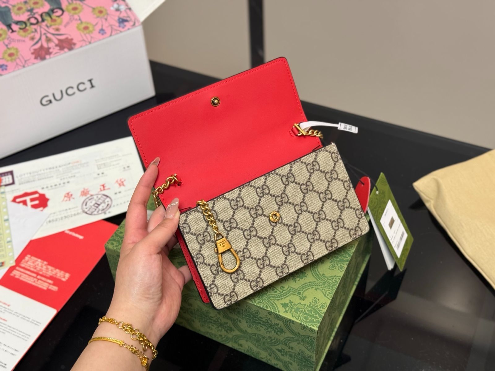 【今日特価】Gucci GG Cherry チェーンバッグ-WTO輸入2