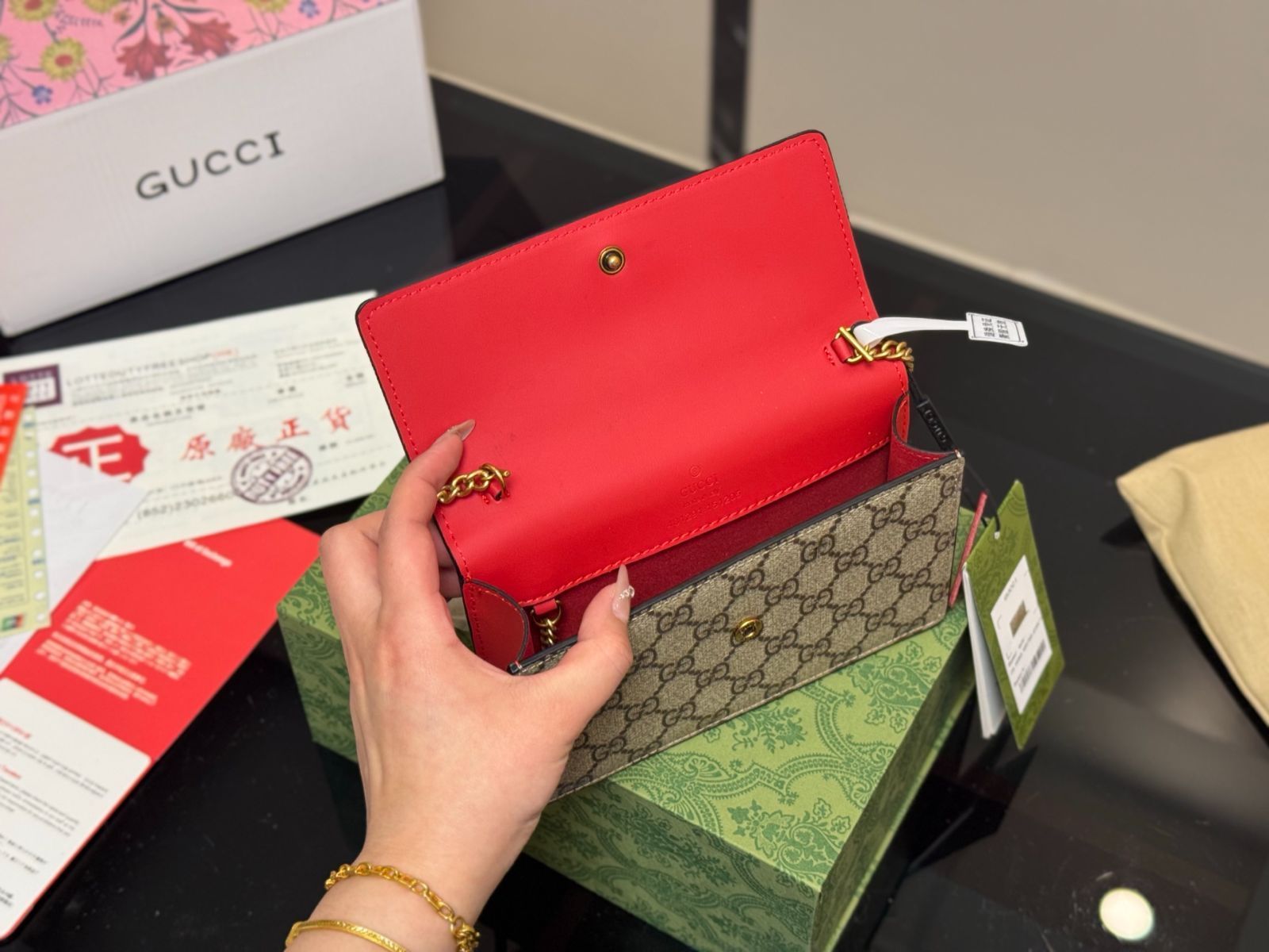 【今日特価】Gucci GG Cherry チェーンバッグ-WTO輸入2
