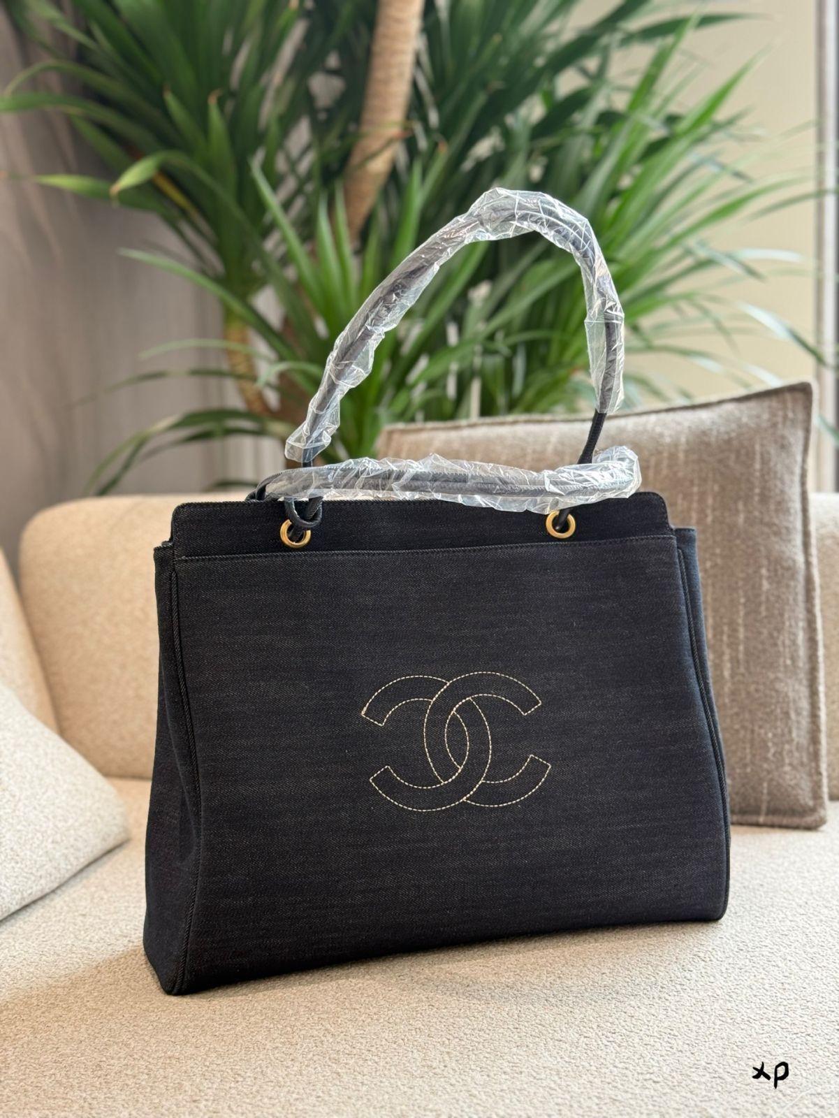 【今日特価】Vintage Chanel ヴィンテージシャネル デニムショッピングバッグ-WTO輸入