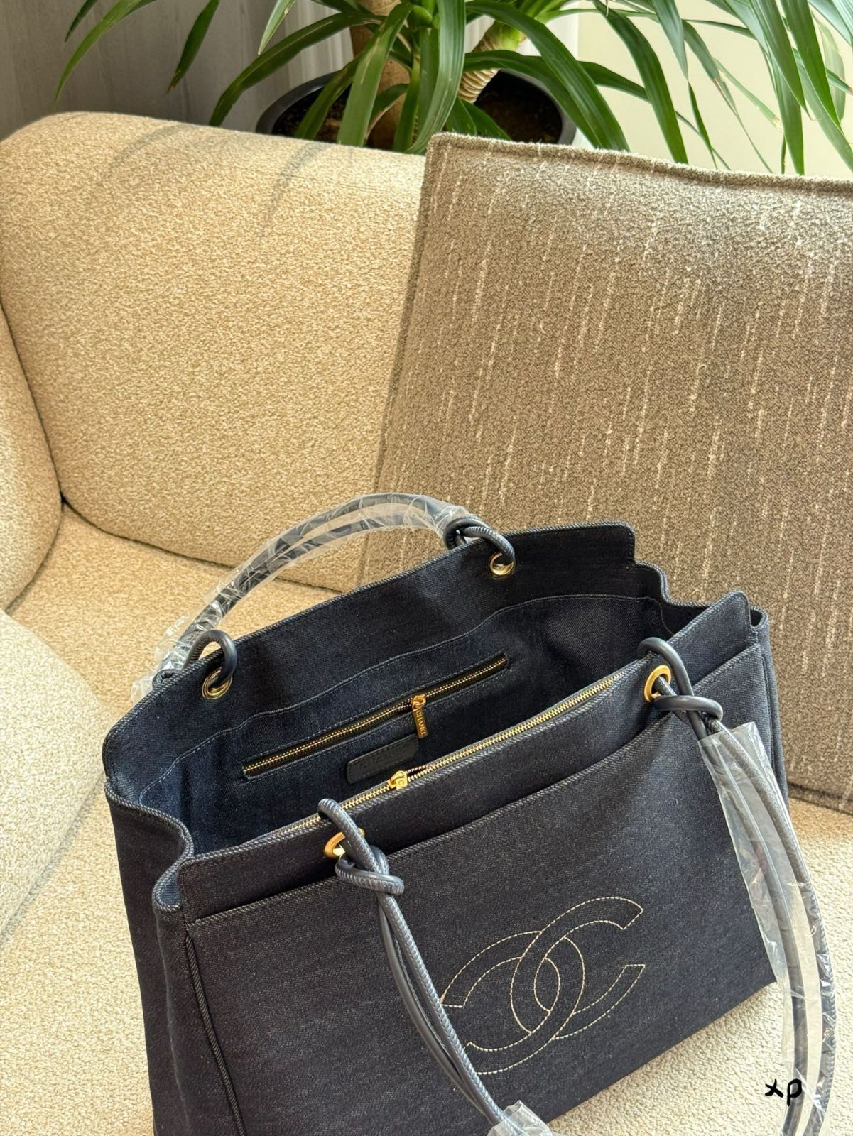 【今日特価】Vintage Chanel ヴィンテージシャネル デニムショッピングバッグ-WTO輸入