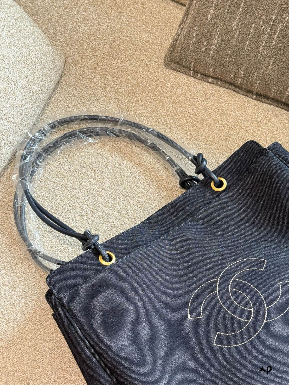 【今日特価】Vintage Chanel ヴィンテージシャネル デニムショッピングバッグ-WTO輸入