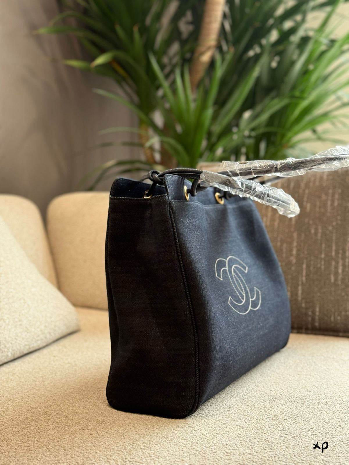 【今日特価】Vintage Chanel ヴィンテージシャネル デニムショッピングバッグ-WTO輸入