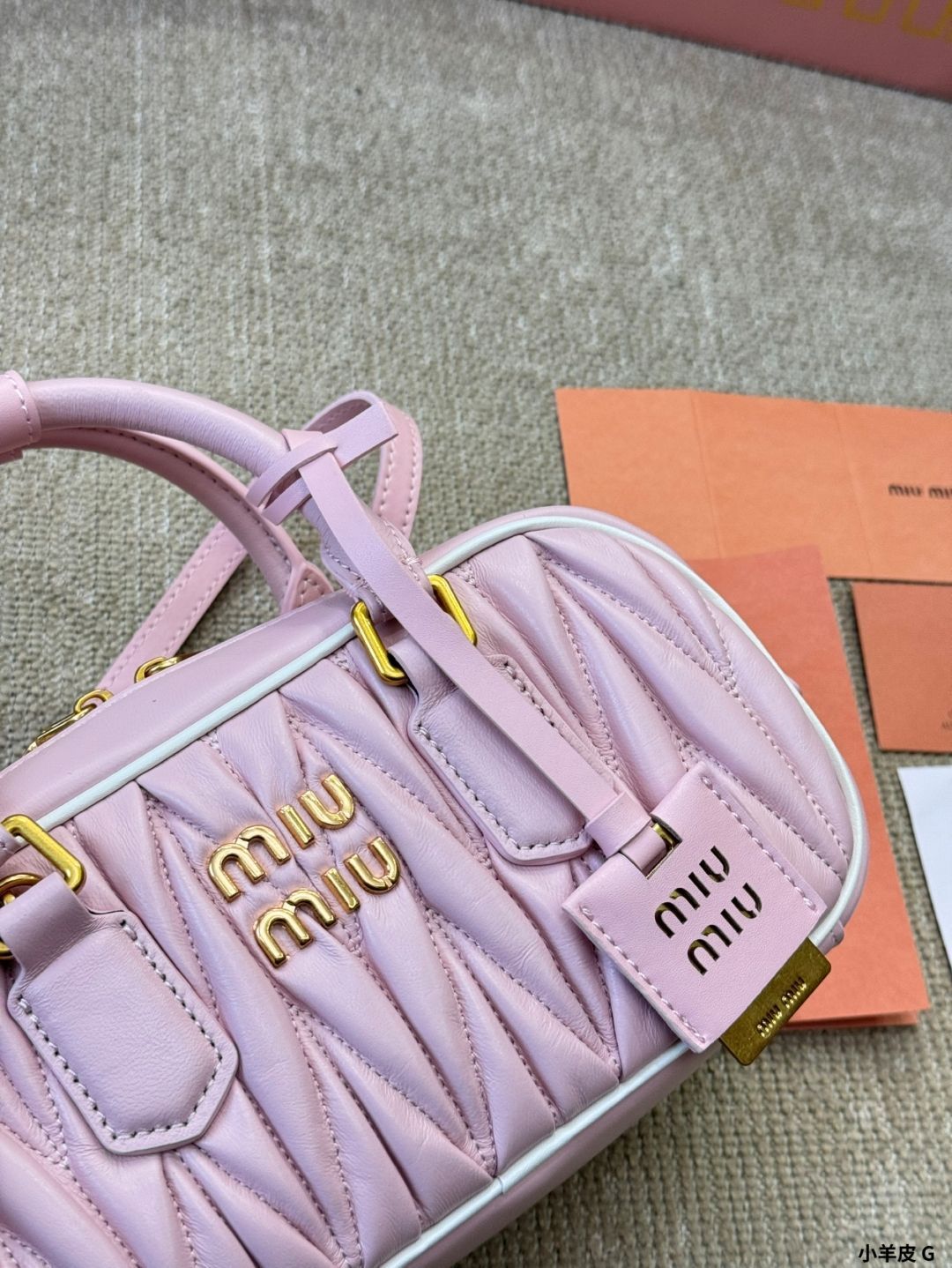 【今日特価】MiuMiu SS25 ボーリング バッグ ホワイトリム-WTO輸入2