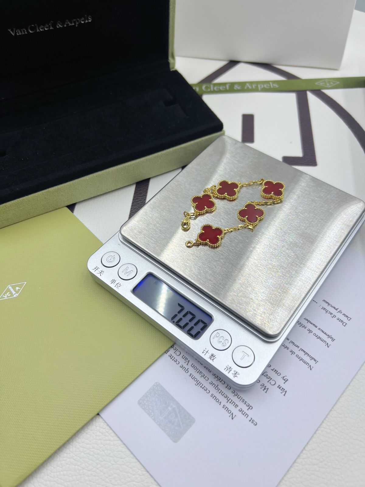 [Van Cleef & Arpels] ヴァン クリーフ＆アーペル 四つ葉のクローバー カーネリアン ブレスレット｜本日限定特価｜新品未使用-WTO輸入1