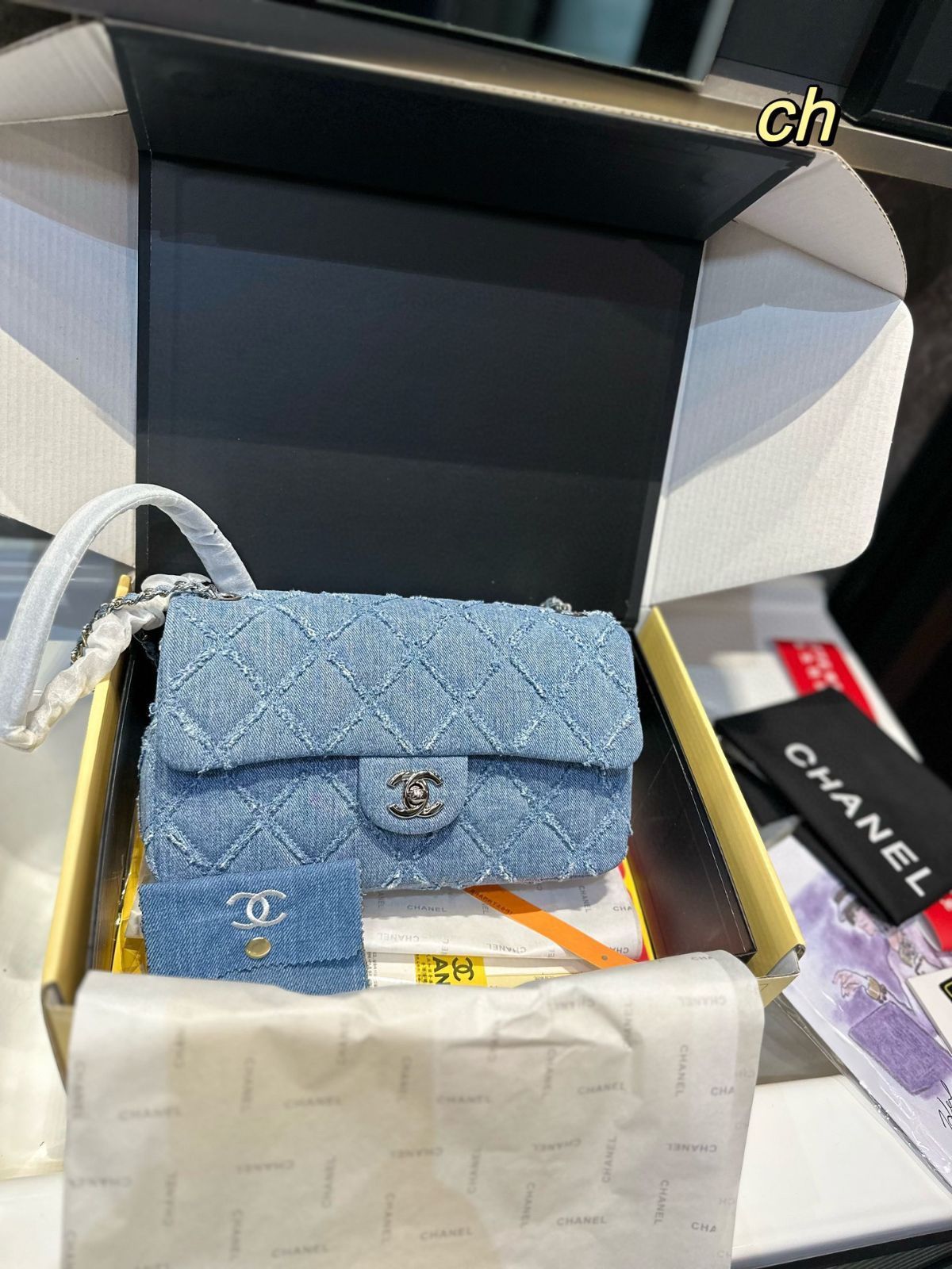 Chanel 今日特価！高版本デニムミニ CF ツーピースセット～送料無料！-WT0輸入