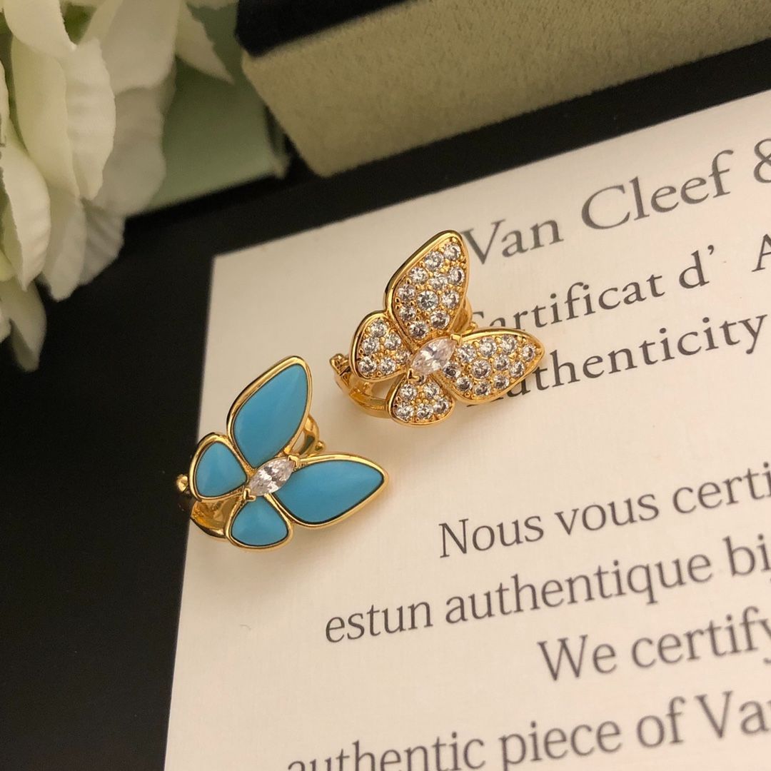Van Cleef & Arpels ヴァン クリーフ＆アーペル 2022 新作 VCA 美しいバタフライ オープン リング、ネックレス、イヤリング。｜本日限定特価｜新品未使用