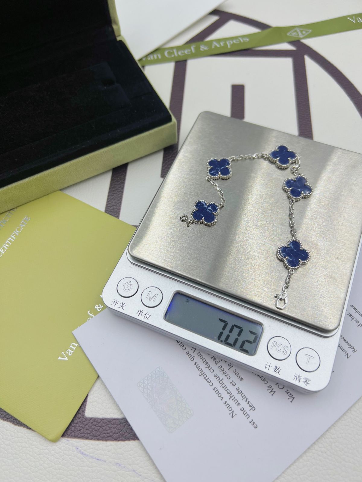 [Van Cleef & Arpels] ヴァン クリーフ＆アーペル 四つ葉のクローバー ペテライト 5 フラワー ブレスレット｜本日限定特価｜新品未使用-WTO輸入1