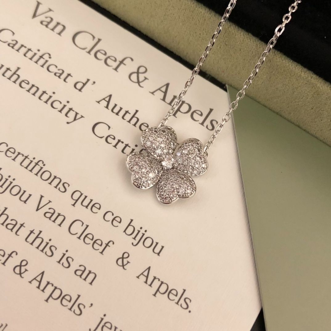 [Van Cleef & Arpels]ヴァン クリーフ＆アーペル VCA Frivoleシリーズ 四つ葉のクローバー ダイヤモンド ネックレス｜本日限定特価｜新品未使用-WTO輸入1