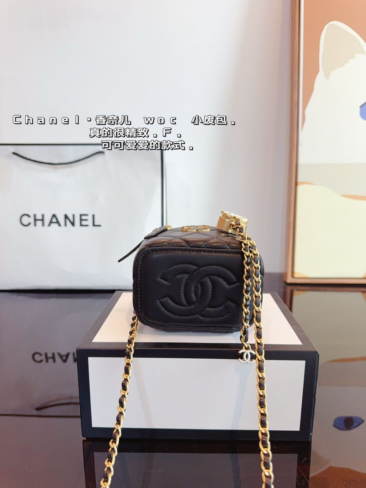 CHANELシャネルエナメル調節バックルポーチ、ハンドバッグ、小銭入れ、財布、ショルダーバッグ、-WTO輸入