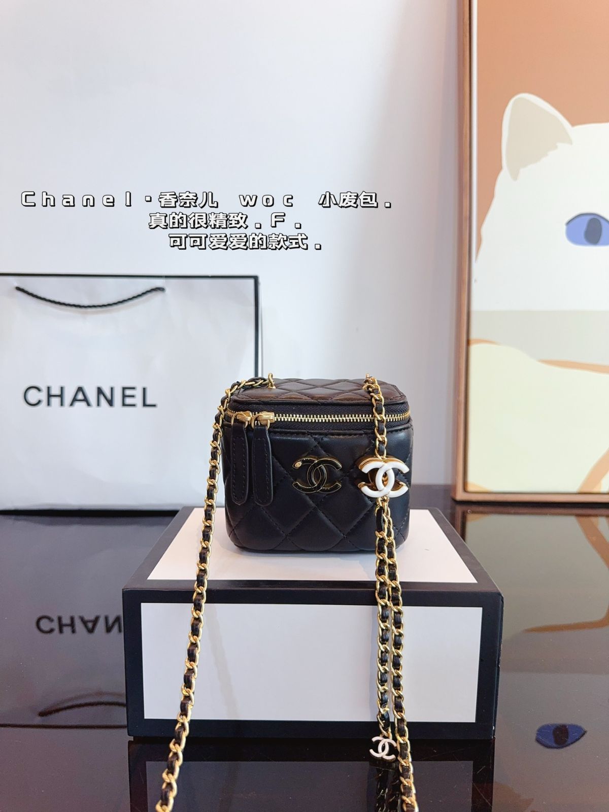 CHANELシャネルエナメル調節バックルポーチ、ハンドバッグ、小銭入れ、財布、ショルダーバッグ、-WTO輸入