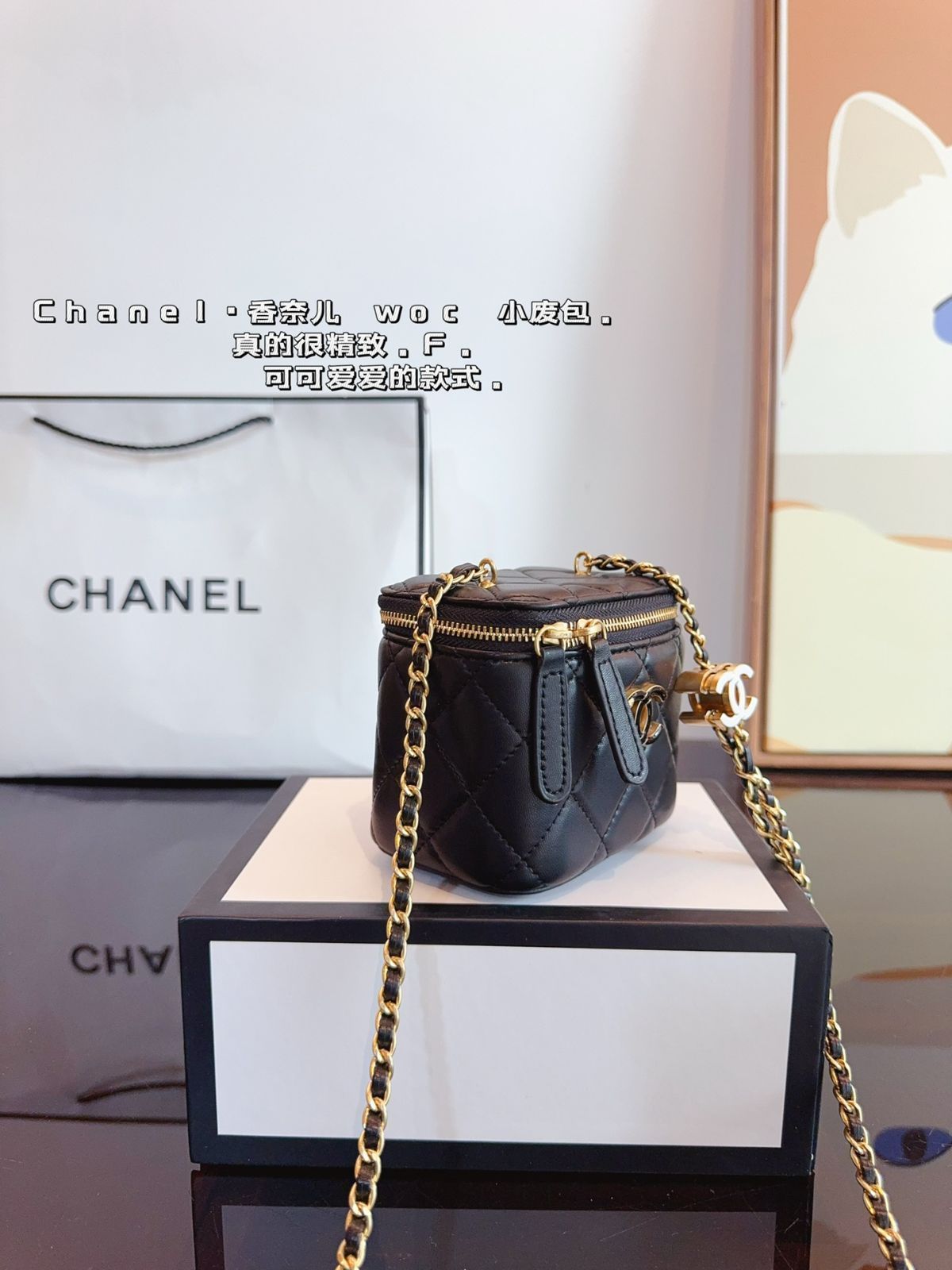 CHANELシャネルエナメル調節バックルポーチ、ハンドバッグ、小銭入れ、財布、ショルダーバッグ、-WTO輸入