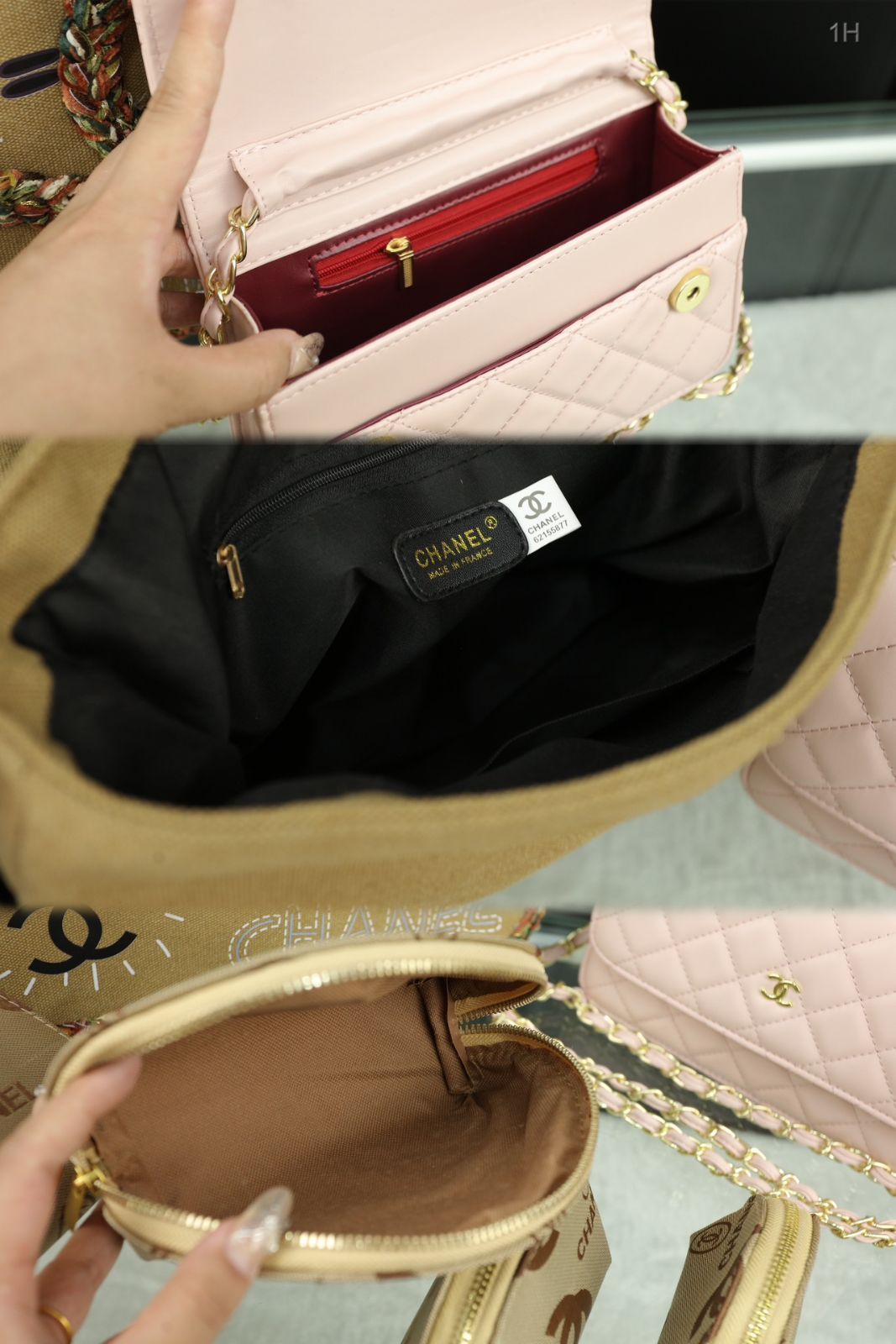 [本日特価] 3点セット シャネル CHANEL ヴィンテージメッセンジャーバッグ + 財布 + シェル化粧ポーチ どんなコーディネートも簡単にこなせる！[本日特価|新品未使用品]-WT0輸入
