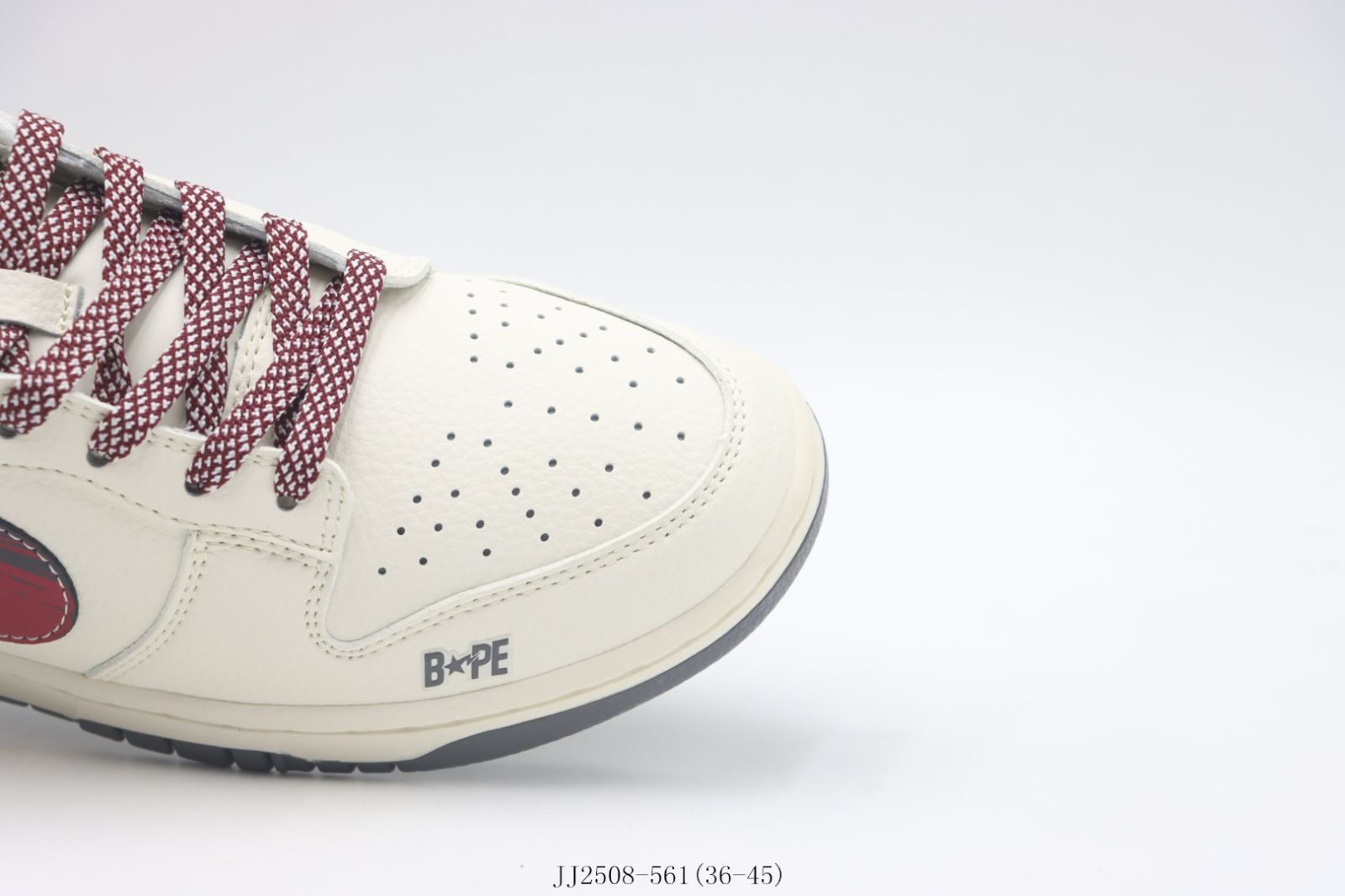 【今日特価】ナイキ NIKE ダンクロー Dunk Low 白赤 White Red Bape JJ2508-561 スニーカー-MM輸入2