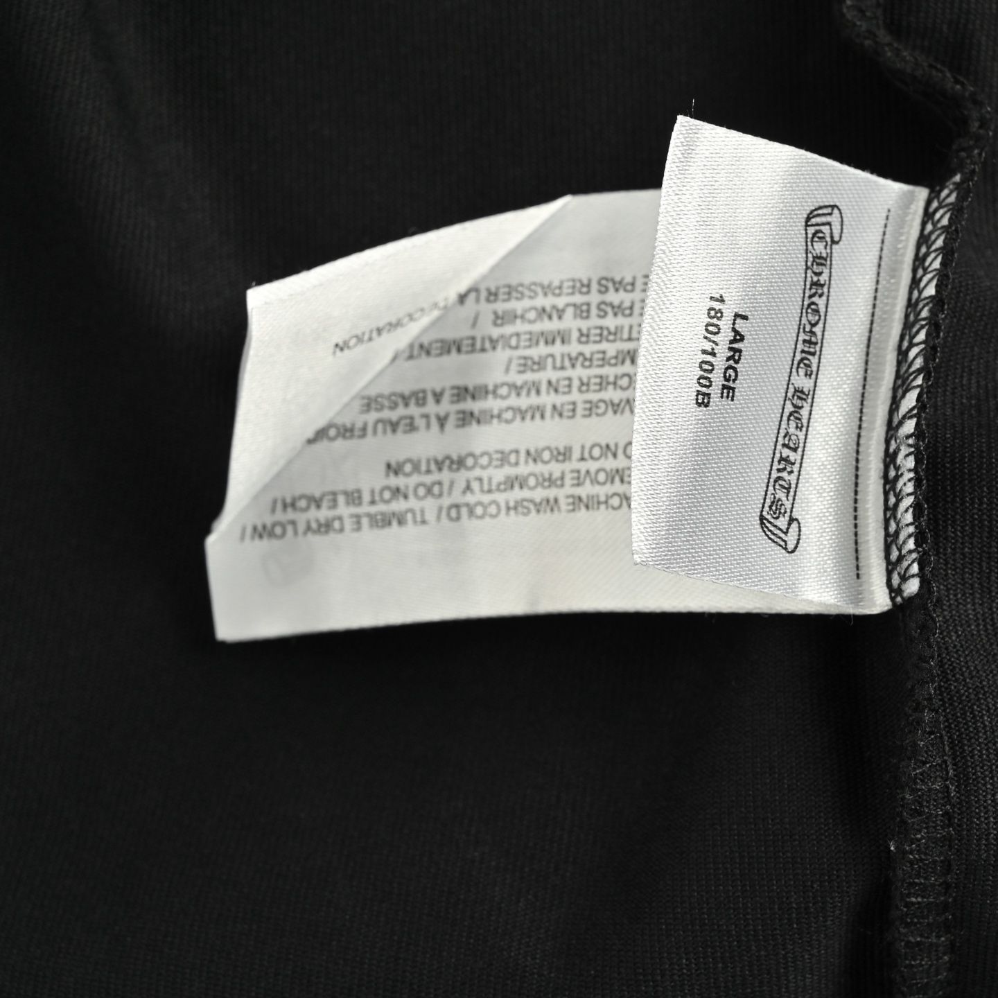 【今日特価】Chrome Hearts 赤ロゴ十字架テープ刺繍水洗 T シャツ