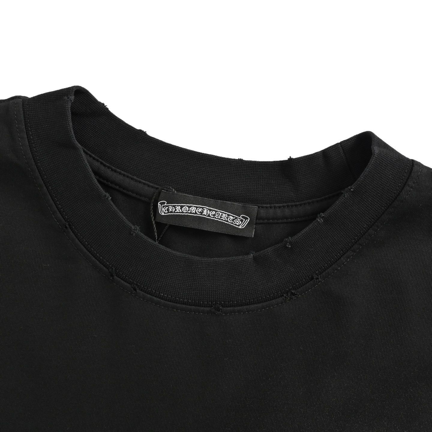 【今日特価】Chrome Hearts 赤ロゴ十字架テープ刺繍水洗 T シャツ