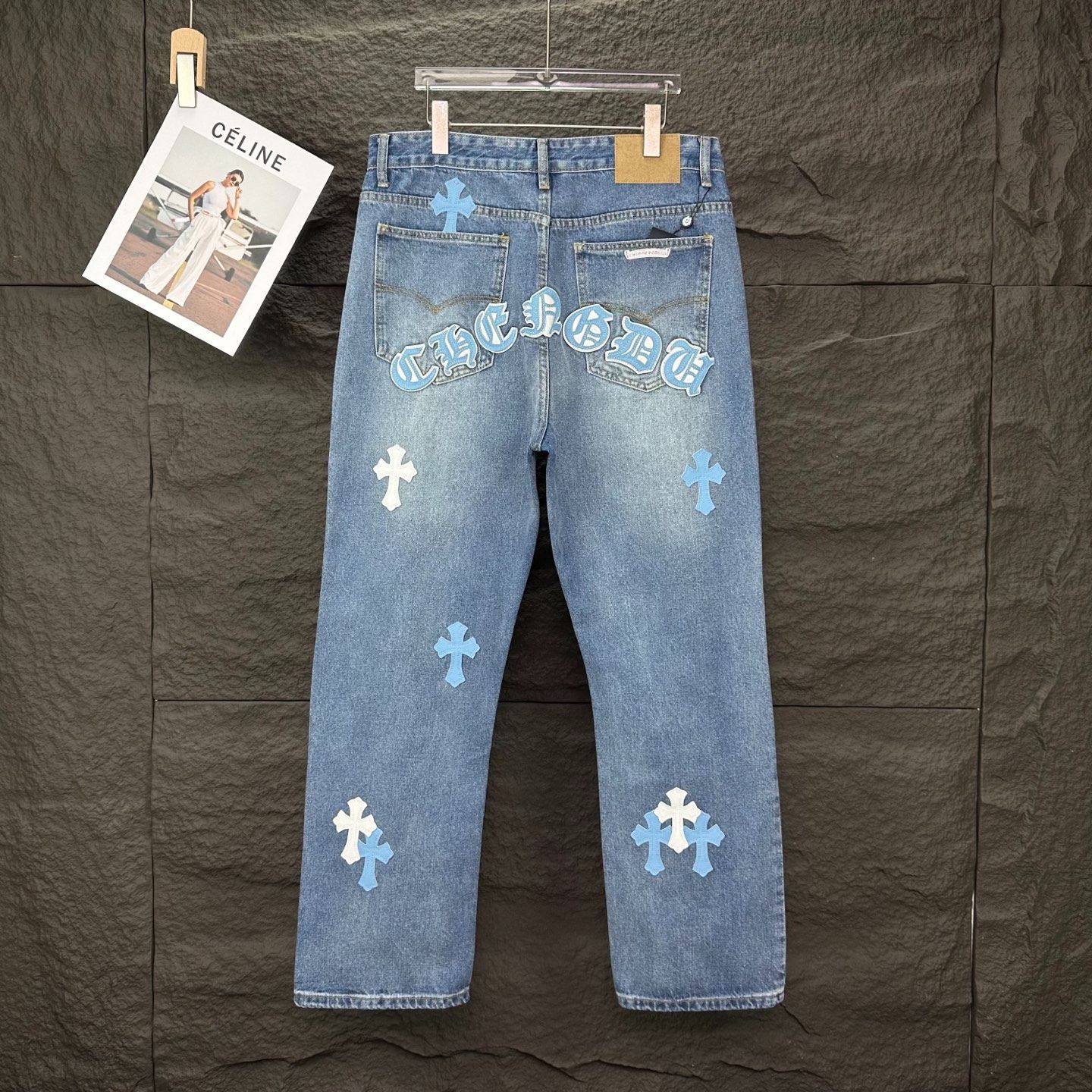 【今日特価】Chrome Hearts 2025 青梵文十字 カップルジーンズ