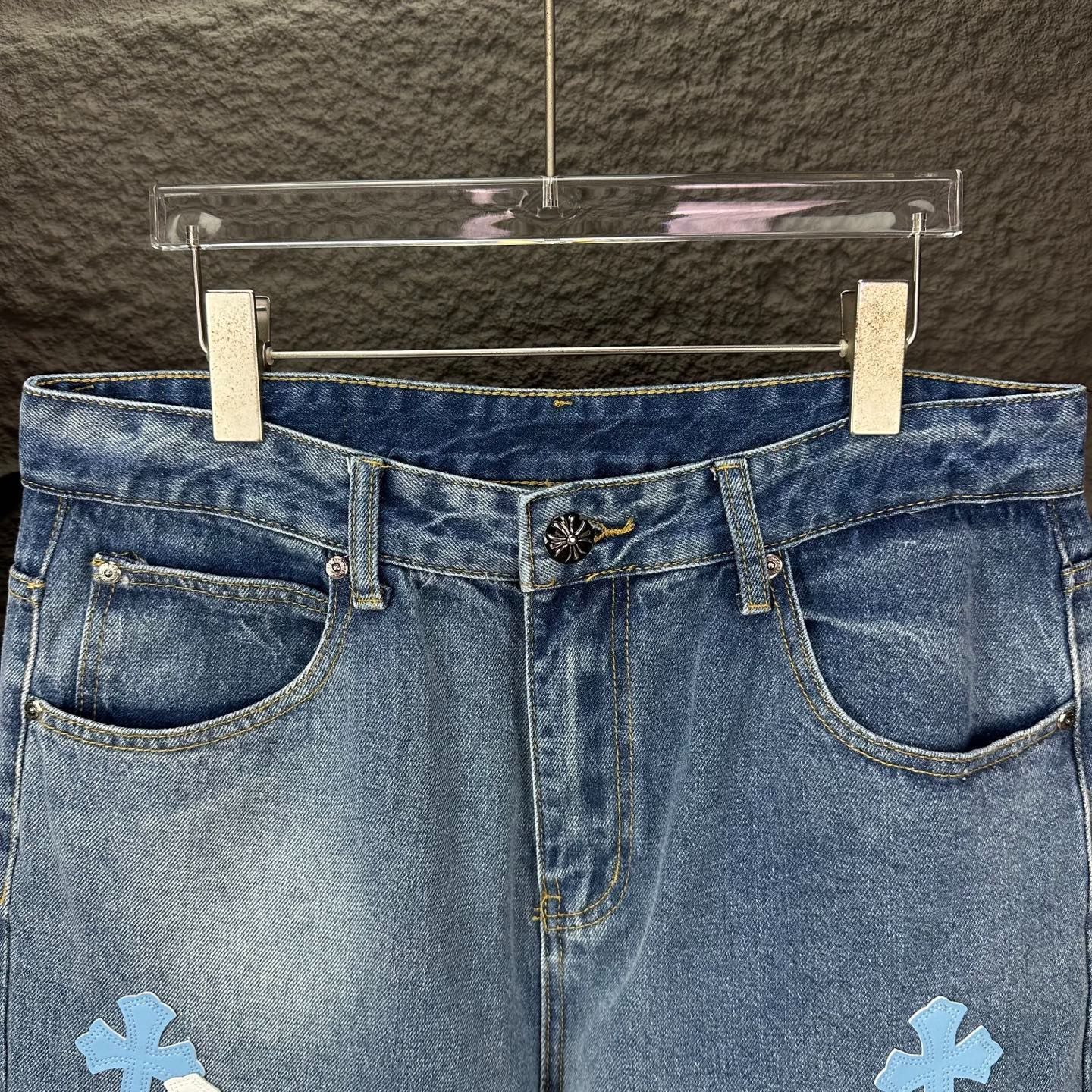 【今日特価】Chrome Hearts 2025 青梵文十字 カップルジーンズ
