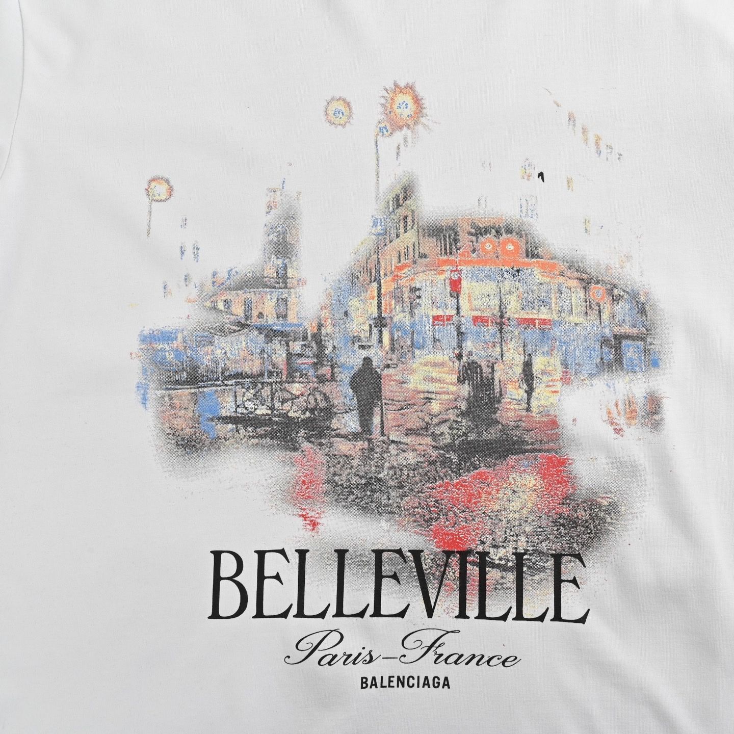 【今日特価】Balenciaga 夜景プリント T シャツ - 24S 双紗セルコットン 【今日特価】Balenciaga 夜景プリント T シャツ - 24S 双紗セルコットン