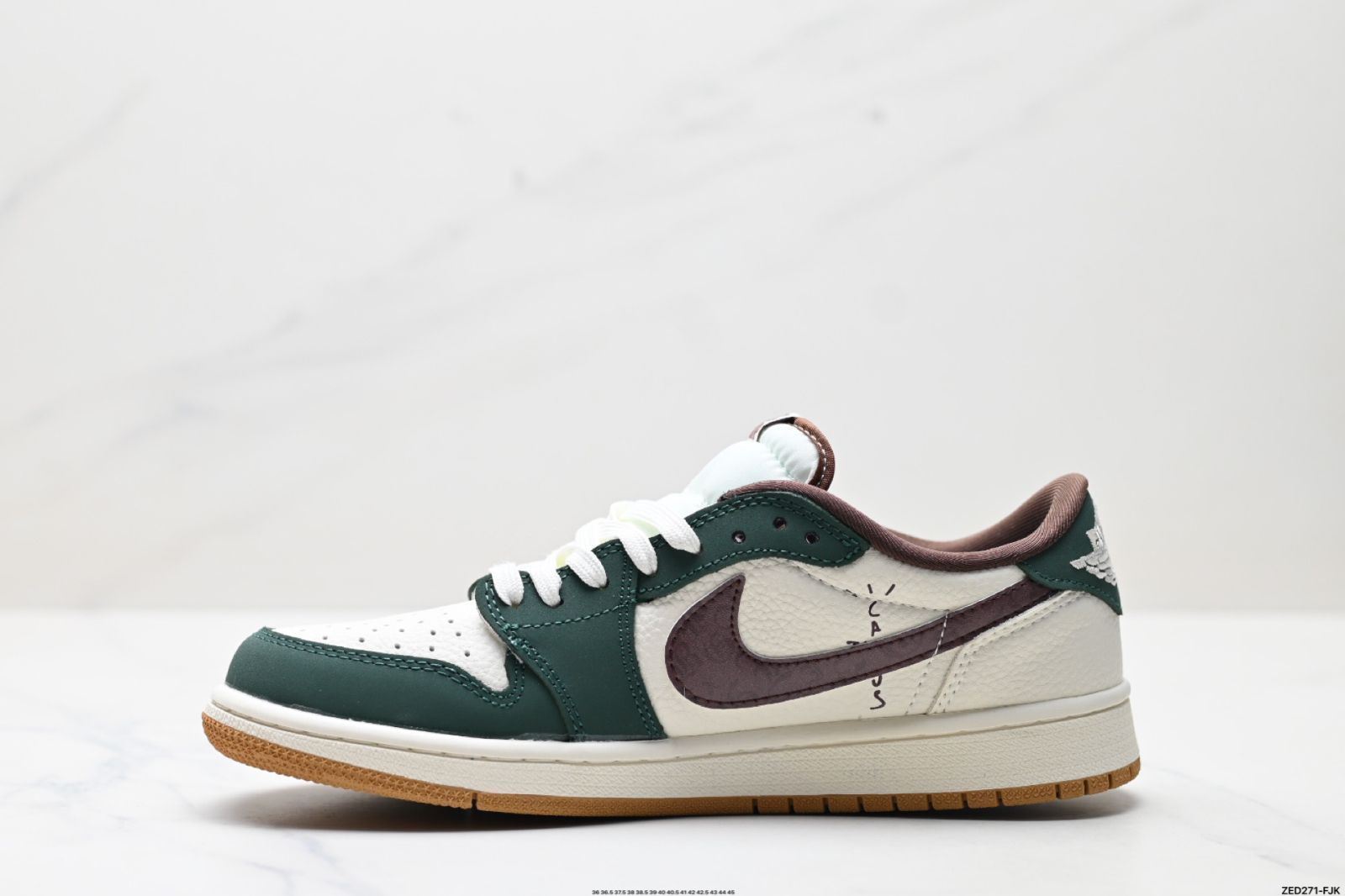 「トラヴィス・スコット x エア ジョーダン 1」Reverse Mocha AJ1 TS ライトニング コラボ レバースフック ロートップ カルチャーバスケットボールシューズ