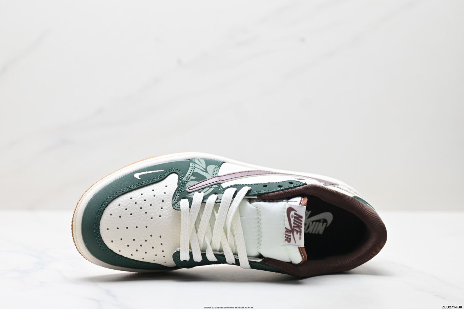 「トラヴィス・スコット x エア ジョーダン 1」Reverse Mocha AJ1 TS ライトニング コラボ レバースフック ロートップ カルチャーバスケットボールシューズ
