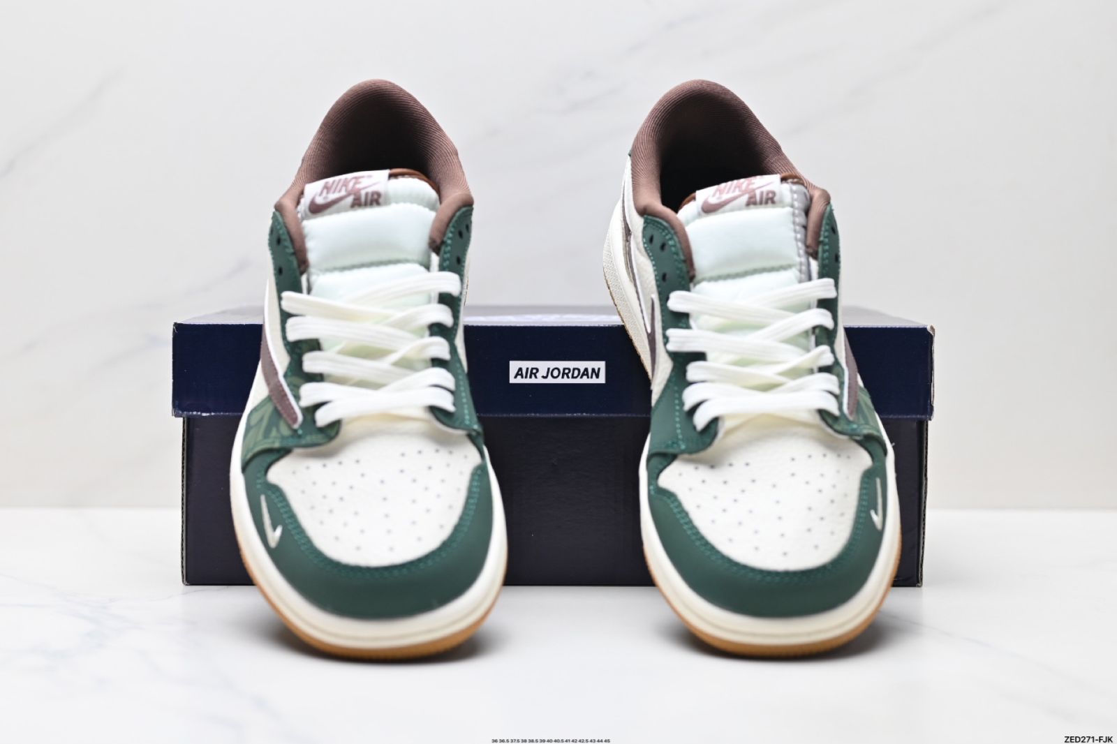 「トラヴィス・スコット x エア ジョーダン 1」Reverse Mocha AJ1 TS ライトニング コラボ レバースフック ロートップ カルチャーバスケットボールシューズ