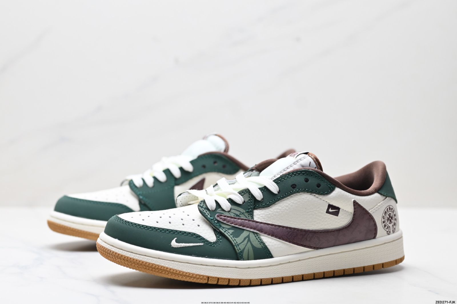 「トラヴィス・スコット x エア ジョーダン 1」Reverse Mocha AJ1 TS ライトニング コラボ レバースフック ロートップ カルチャーバスケットボールシューズ