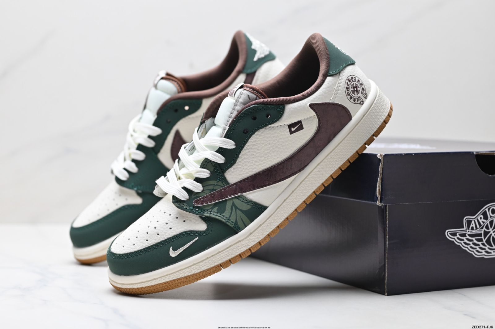 「トラヴィス・スコット x エア ジョーダン 1」Reverse Mocha AJ1 TS ライトニング コラボ レバースフック ロートップ カルチャーバスケットボールシューズ