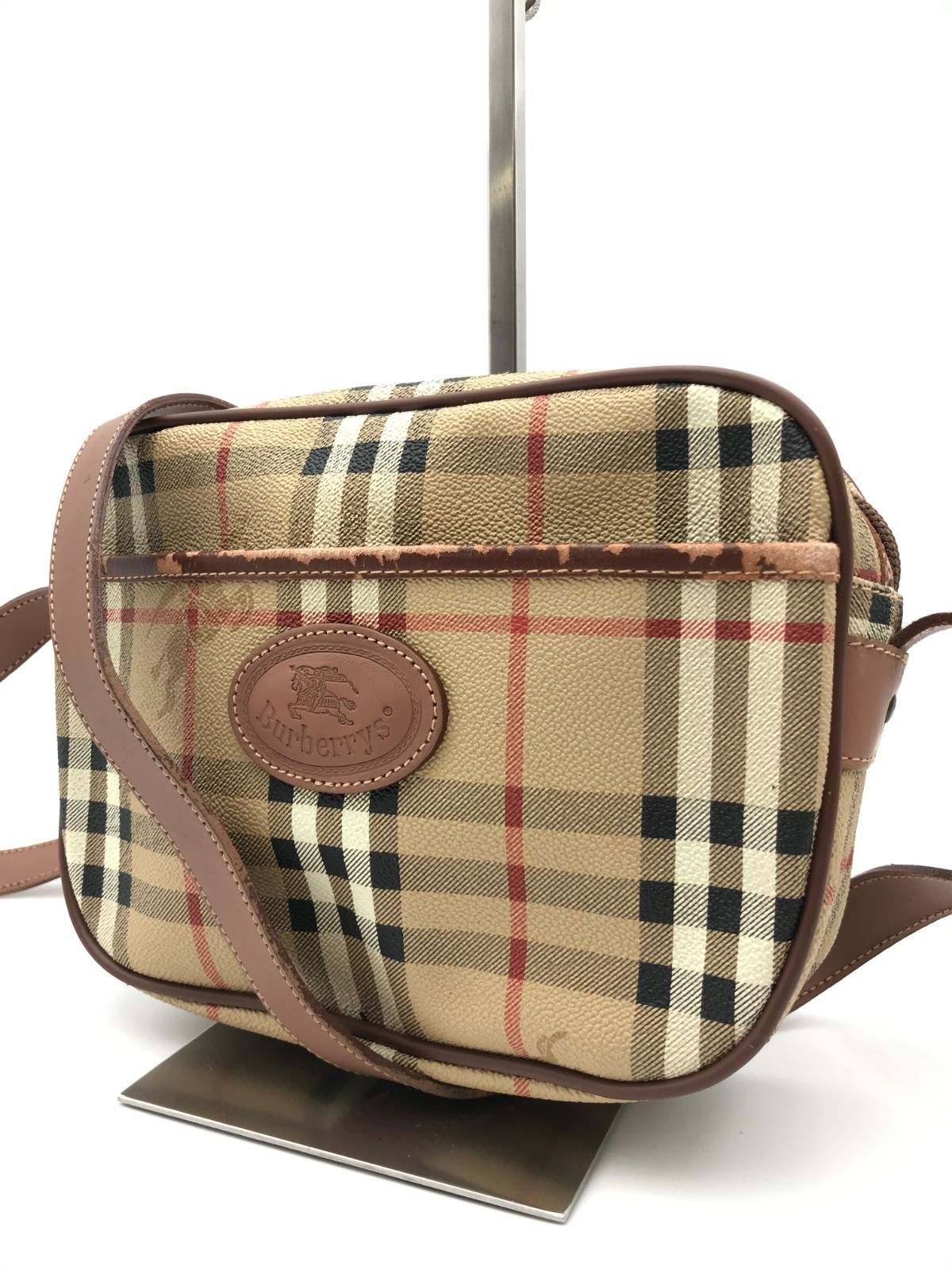 BURBERRY　バーバリー　ショルダーバッグ　ワンショルダー　ミニ　ノバチェック　PVC×レザー　クロスボディ　ベージュ系　2256