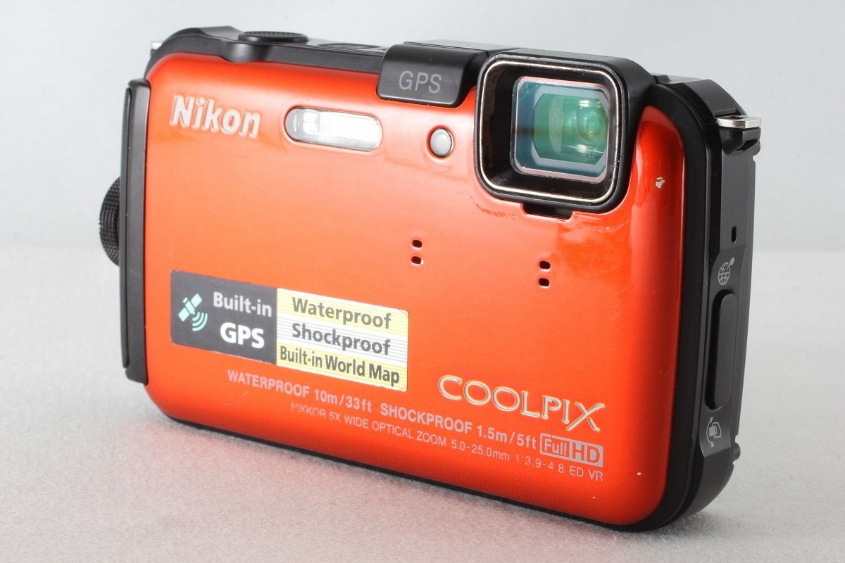 ◆訳あり◆ニコン Nikon COOLPIX W300 オレンジ ストラップ付◇47977