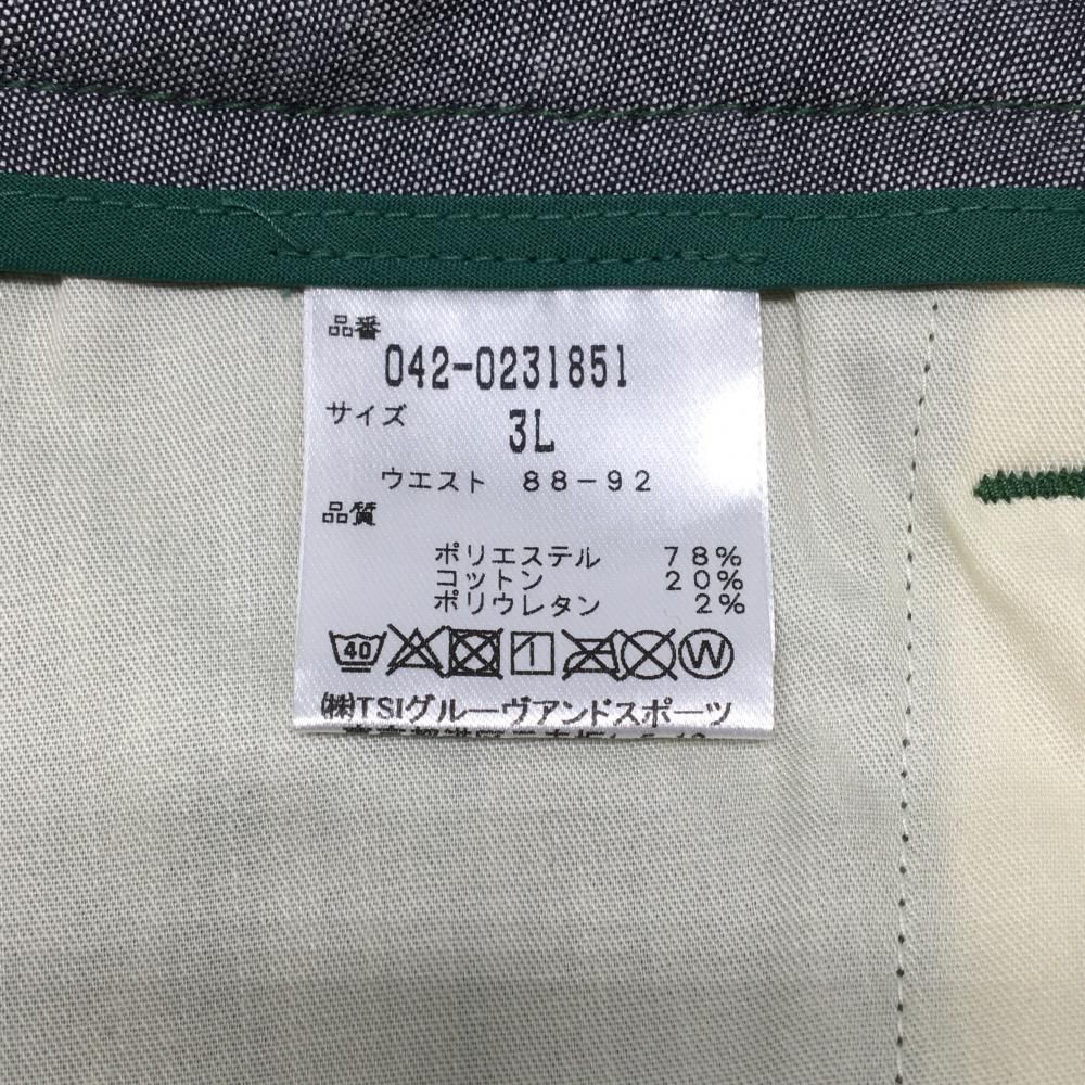 【超美品】セントアンドリュース パンツ グリーン 地模様 ストレッチ コットン混 メンズ 3L ゴルフウェア St ANDREWS ゴルフ 【超美品】セントアンドリュース パンツ グリーン 地模様