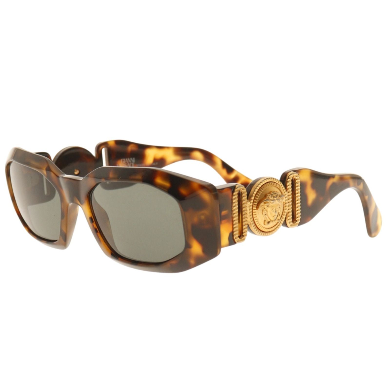 【VERSACE】ジャンニ・ヴェルサーチ メデューサ MOD.414/A プラスチック×金メッキ 茶 レディース サングラス