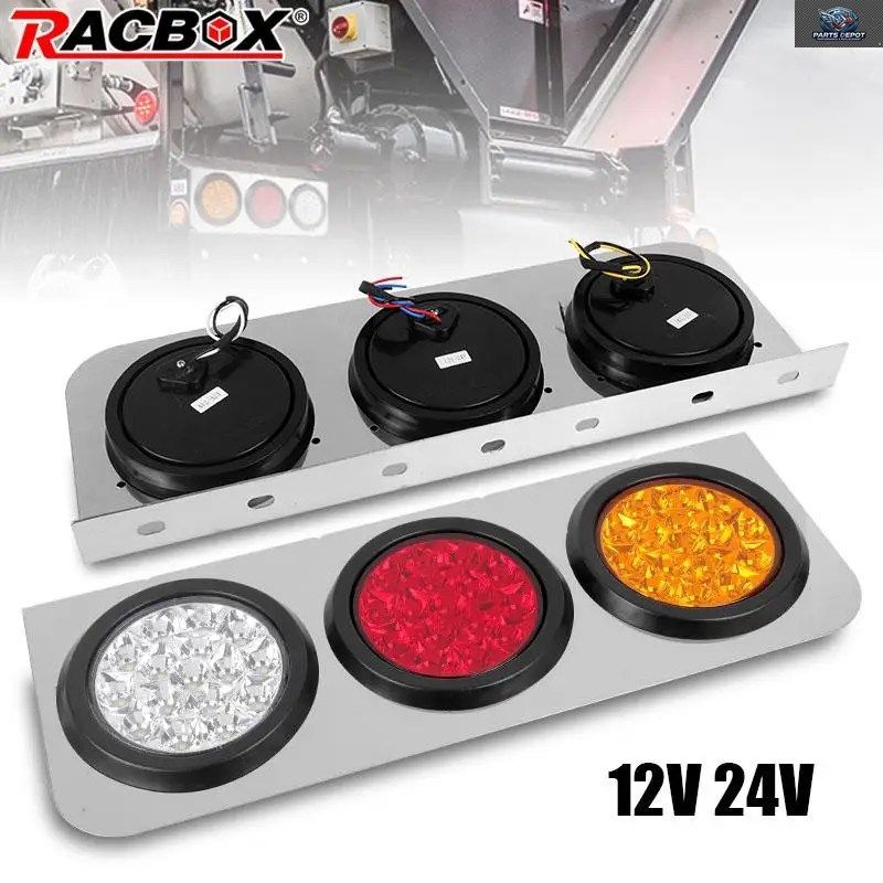 リアバンパーブレーキライトLEDストップパーキングインジケーター12V 24Vサイドクリアランスランプターンシグナル防水4インチラウンドテー
