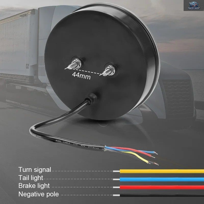 トラック用LED一体型テールライト 12V/24V 赤色ハンバーガー型テールライト トレーラーバン用リアバンパーターンシグナルブレーキランプ 丸
