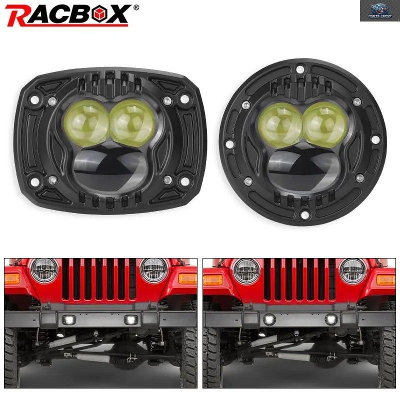 ハイ/ロービームLED 4インチワークライトポッド フラッシュマウントヘッドライト オフロードトラック SUV 4x4 ATV 4WD リアフォグランプ 12