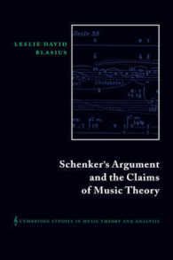 [1A]Schenker's Argument and the Claims of Music Theory (Cambridge Studies in Music Theory and Analysis Series Number 9)