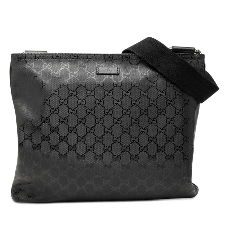 グッチ GGインプリメ 斜め掛け ショルダーバッグ 201446 ブラック PVC レザー メンズ GUCCI【1-0268123】