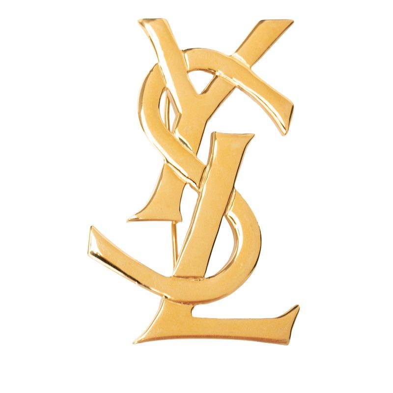 サンローラン YSLロゴ ブローチ ゴールド メッキ レディース SAINT LAURENT【1-0272969】