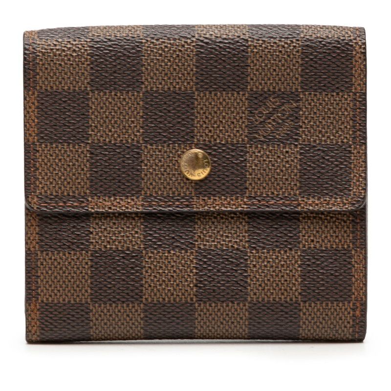 ルイ ヴィトン ダミエ ポルトフォイユ エリーズ 二つ折り財布 N61654 ブラウン PVC レザー レディース LOUIS VUITTON【1-0272970】