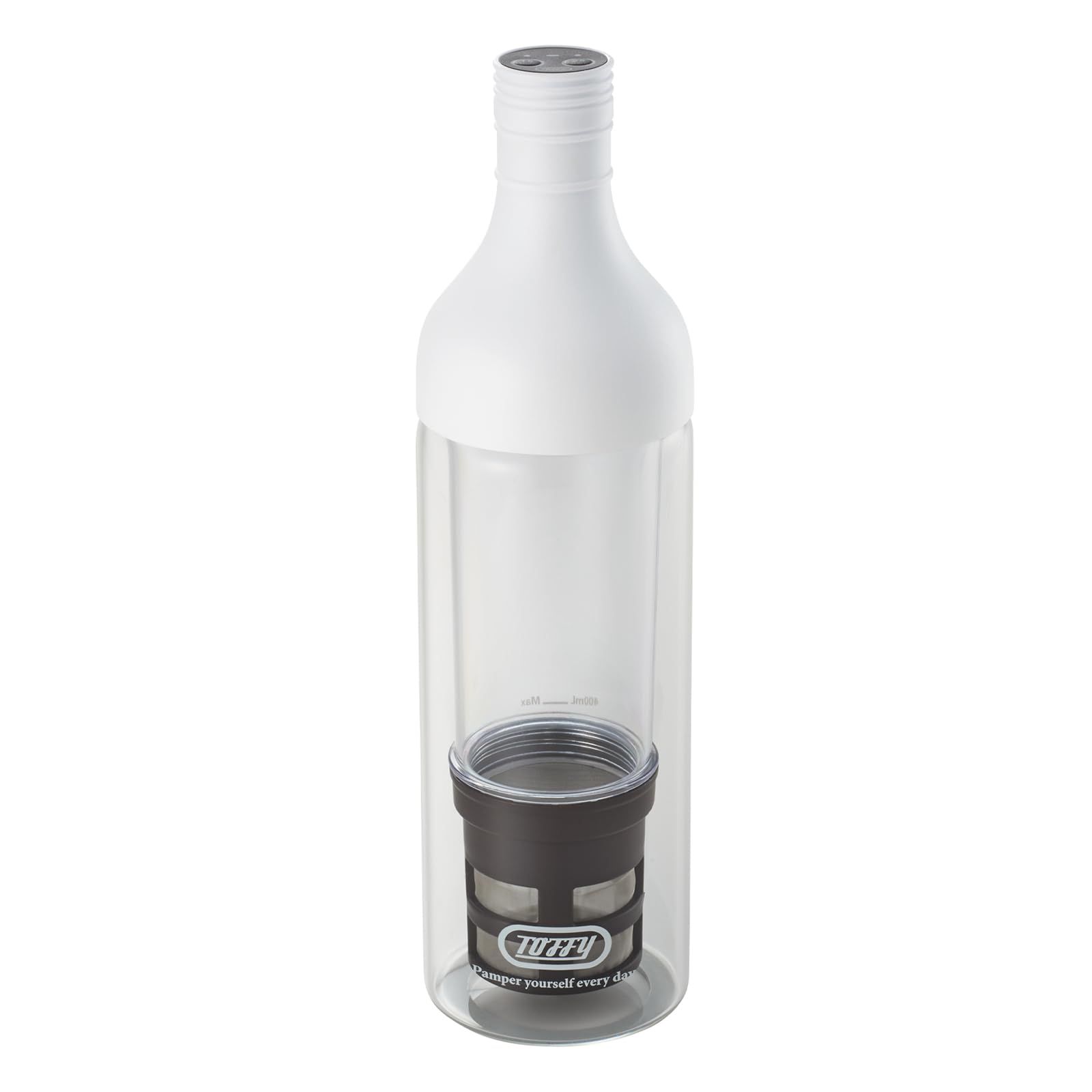 【Toffy/トフィー】 電動コールドブリューボトル K-CM11 15分 水出しコーヒー 充電式 400mL 緑茶 紅茶 フルーツティー ハーブティー ピュアホワイト K-CM11-PW★m f86b2319