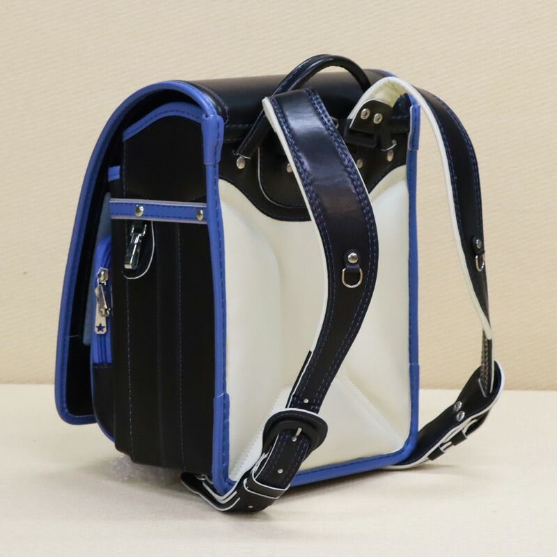 未使用品 ランドセル ブラック×ブルーライン 入学 買い替え 雨用カバー 