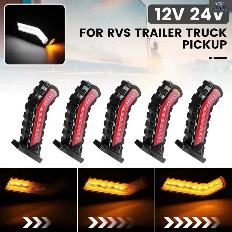LEDリアストップターンシグナルフローイングサイドマーカーアウトラインライトトレーラートラック12V 24VクリアランスストークランプISUZU