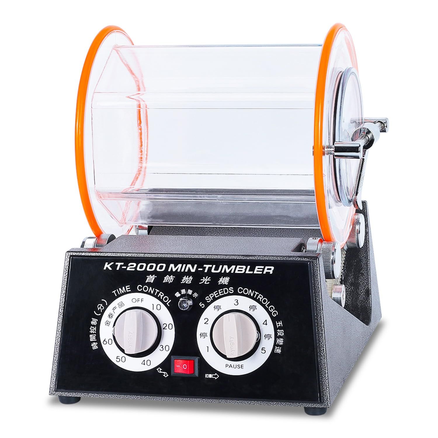 バレル研磨機 ジュエリー研磨機 110V ポリッシャー 容量5kg 時間制御付き 5段階回転速度調整 タイマー機能付 研磨ボール付属 アクセサリー 小物 天然石 金属 パーツ研磨 面取り サビ取り チェンジバレル研磨機kk