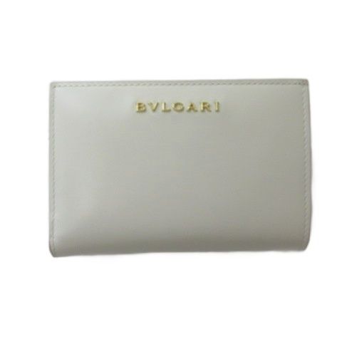 ブルガリ BVLGARI 美品 セルペンティ フォーエバー 二つ折り カードホルダー レザー アイボリー