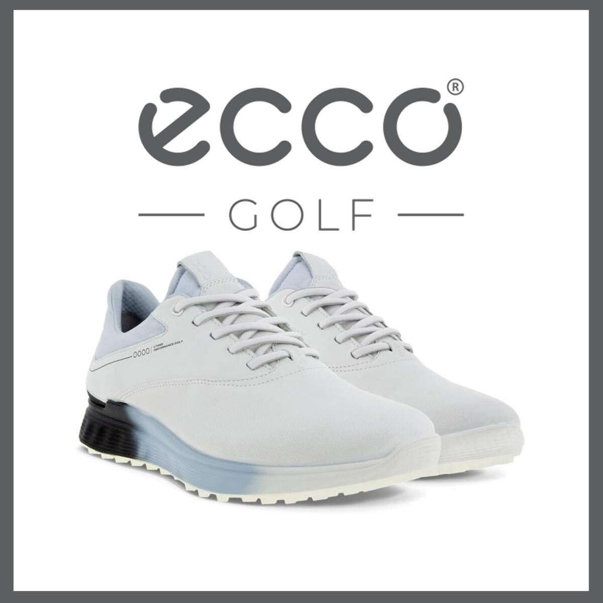 新品未使用 ECCO GOLF エススリー ゴアテックス ゴルフシューズ ホワイト 26.5cm相当（エコーゴルフ）GORE-TEX スパイクレスシューズ