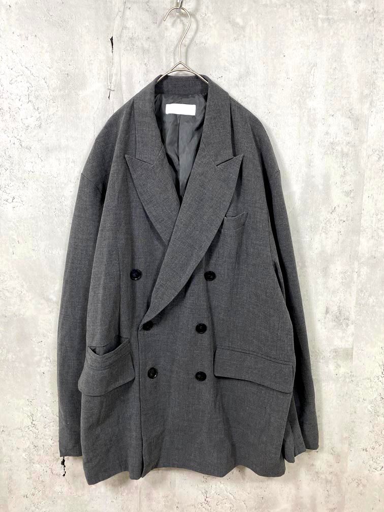 美品】 ブラック ダブルブレステッドジャケット セール】 ウール 