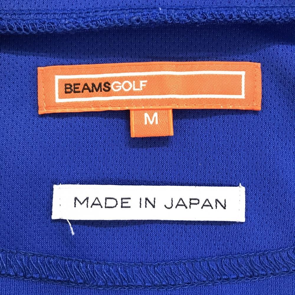 超美品】ビームスゴルフ 半袖ハイネックシャツ ブルー×オレンジ ハーフ