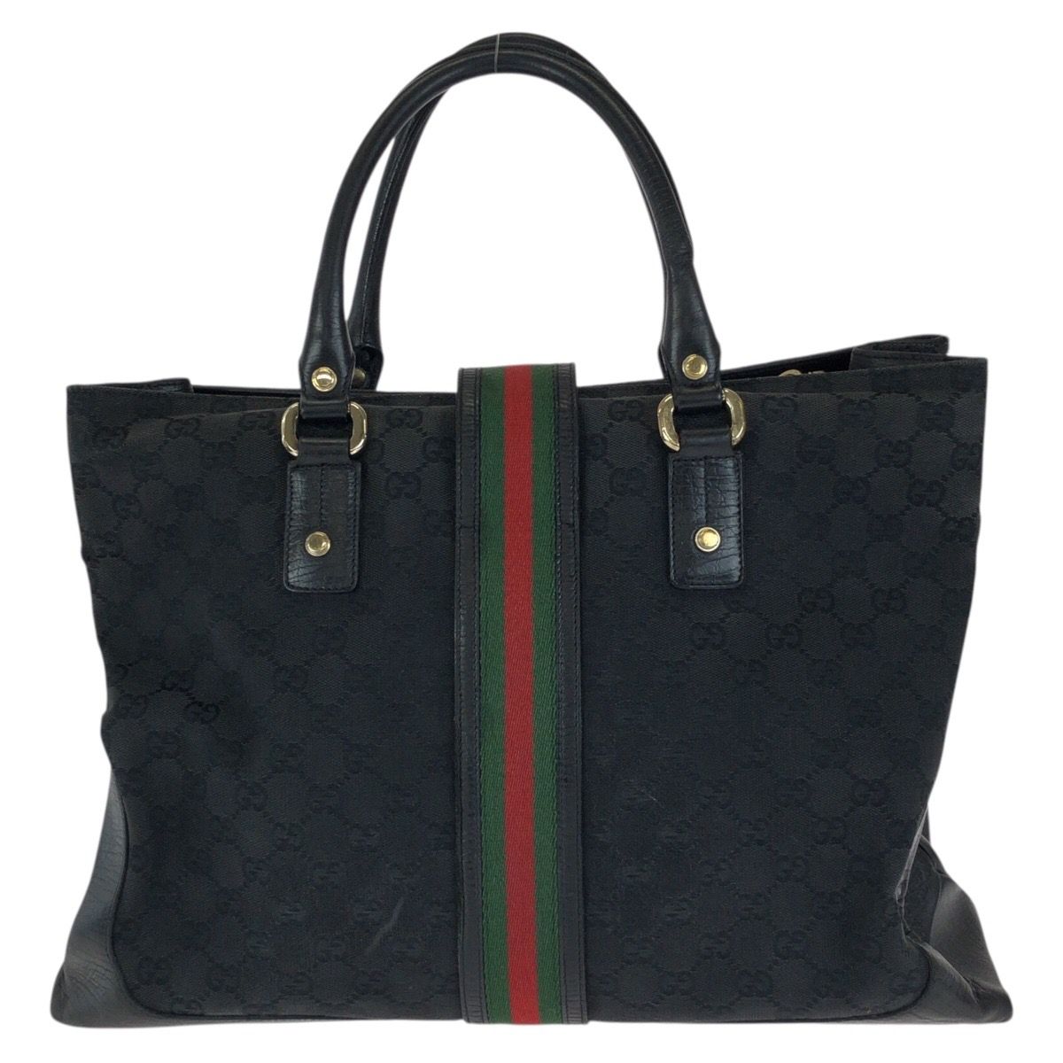 GUCCI グッチ シェリーライン ブラック 黒 ゴールド金具 GGキャンバス 