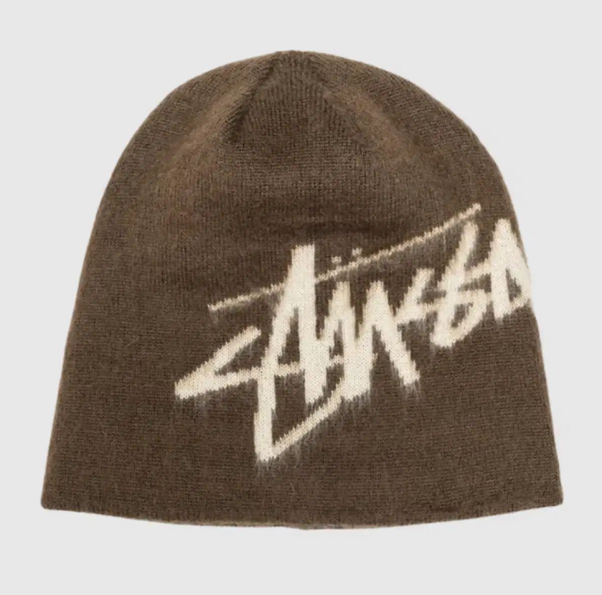 新品 STUSSY ステューシー ブラッシュド アウト ストック スカルキャップ ビーニー ブラウン 1321191